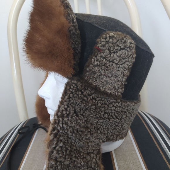 NWT Shearling Russian hat w/ Mink - Picture 10 of 12